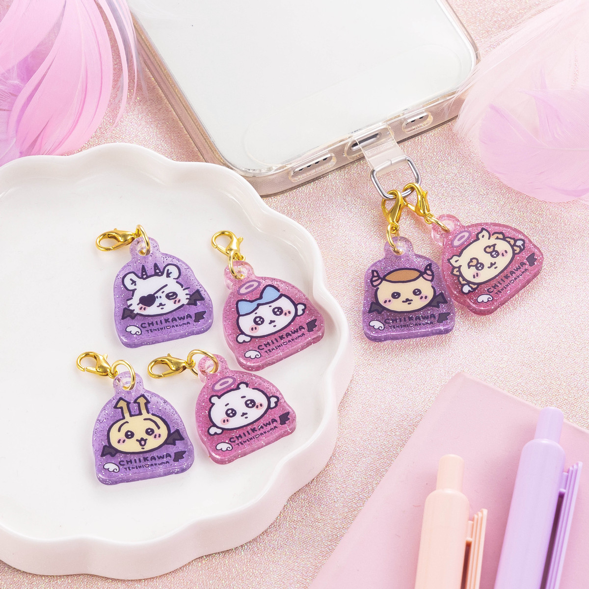 ちい様 リクエスト 2点 まとめ商品 九洲夫 真右ェ門 追加販売】ちいかわ てんし♡あくま ミニラメアクリルチャーム （全6種