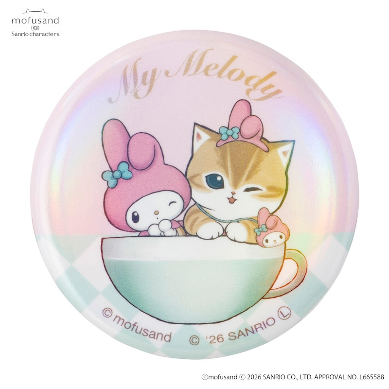 mofusand×サンリオキャラクターズ トレーディングきらめき缶バッジ