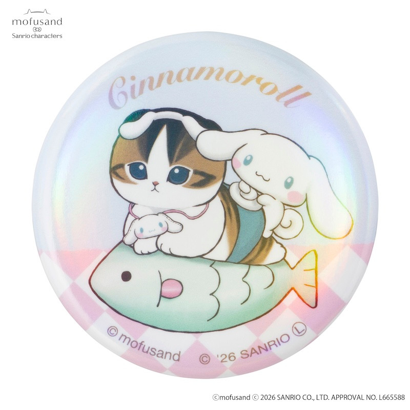mofusand×サンリオキャラクターズ トレーディングきらめき缶バッジ