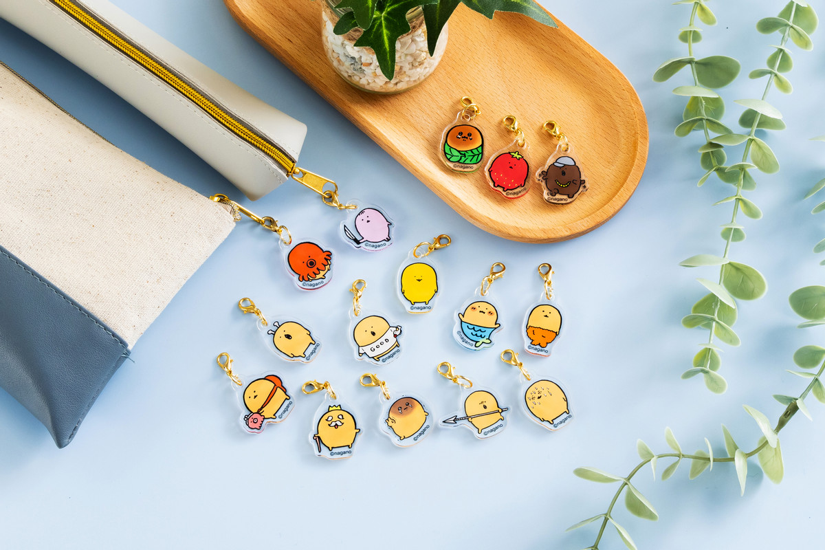 再販】ナガノキャラクターズ もぐらコロッケだらけのアクリルチャーム